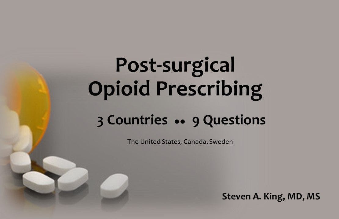 Post-surgical Opioid Prescribing: 9 Questions, 3 Countries 